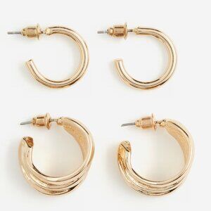 🌷H&M | NWT Gold Tone Hoop Earrings (2 pairs)